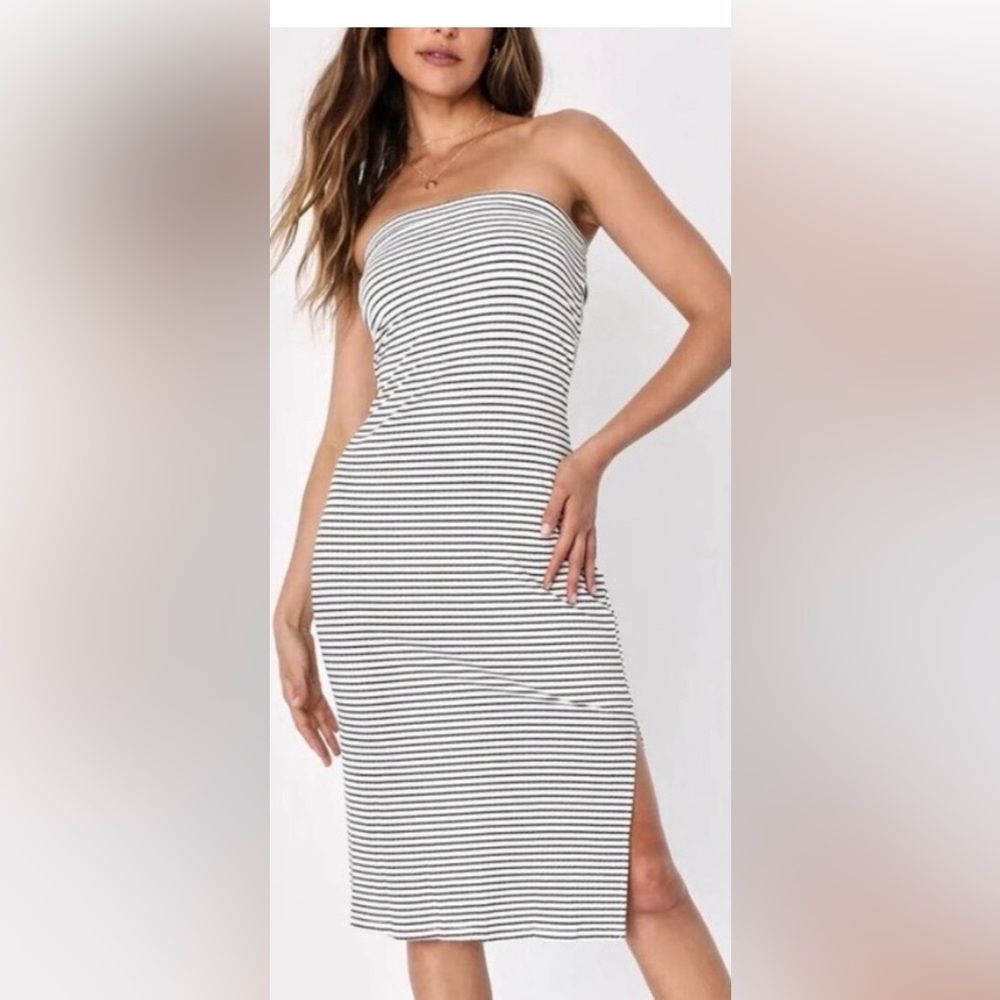 Strapless midi dress